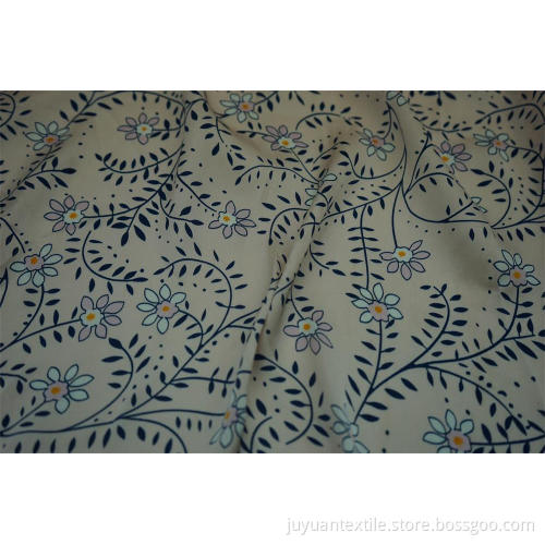 100% Polyester Sea Island Hammer Satin Print Fabric